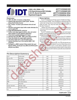 IDT71V3556S133BQ datasheet  